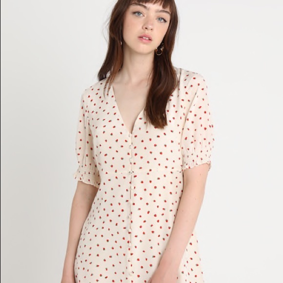 SOLD - Madewell Silk Strawberry Dress - Picture 5 of 8